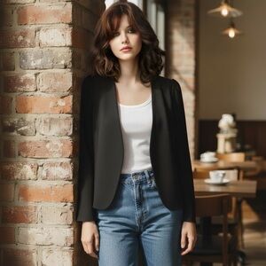 PINS & NEEDLES ANTHROPOLOGIE M Black Puff Sleeve Jacket Shrug